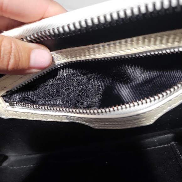 Burberry RARE Leather calf Beige Woven Wallet clutch - Picture 5 of 8